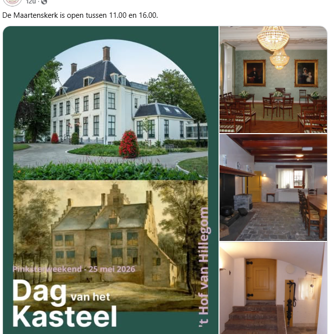 Maartenskerk tweede Pinksterdag open tijdens de dag van het Kasteel